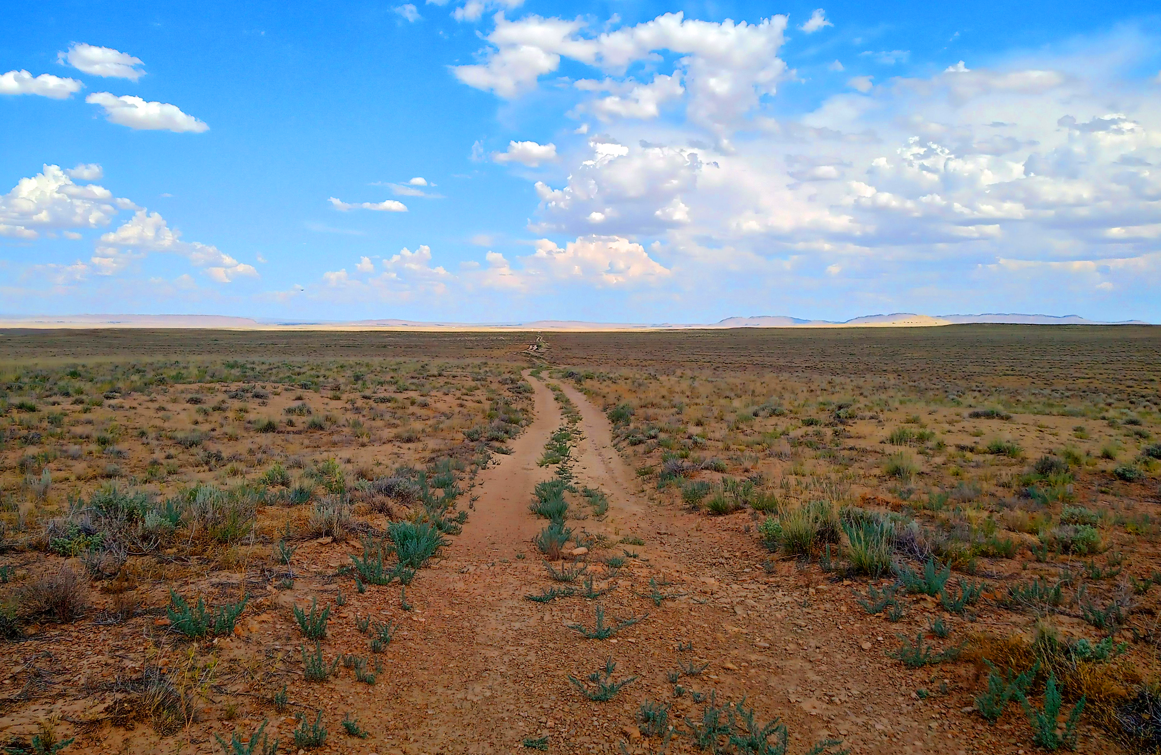 A deserted desert road in Shiprock New Mexico